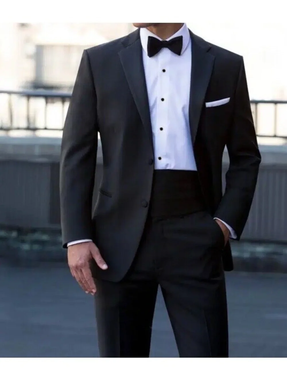 $425 Zanetti  Jacket Tuxedo Black Men’s 46 R NEW